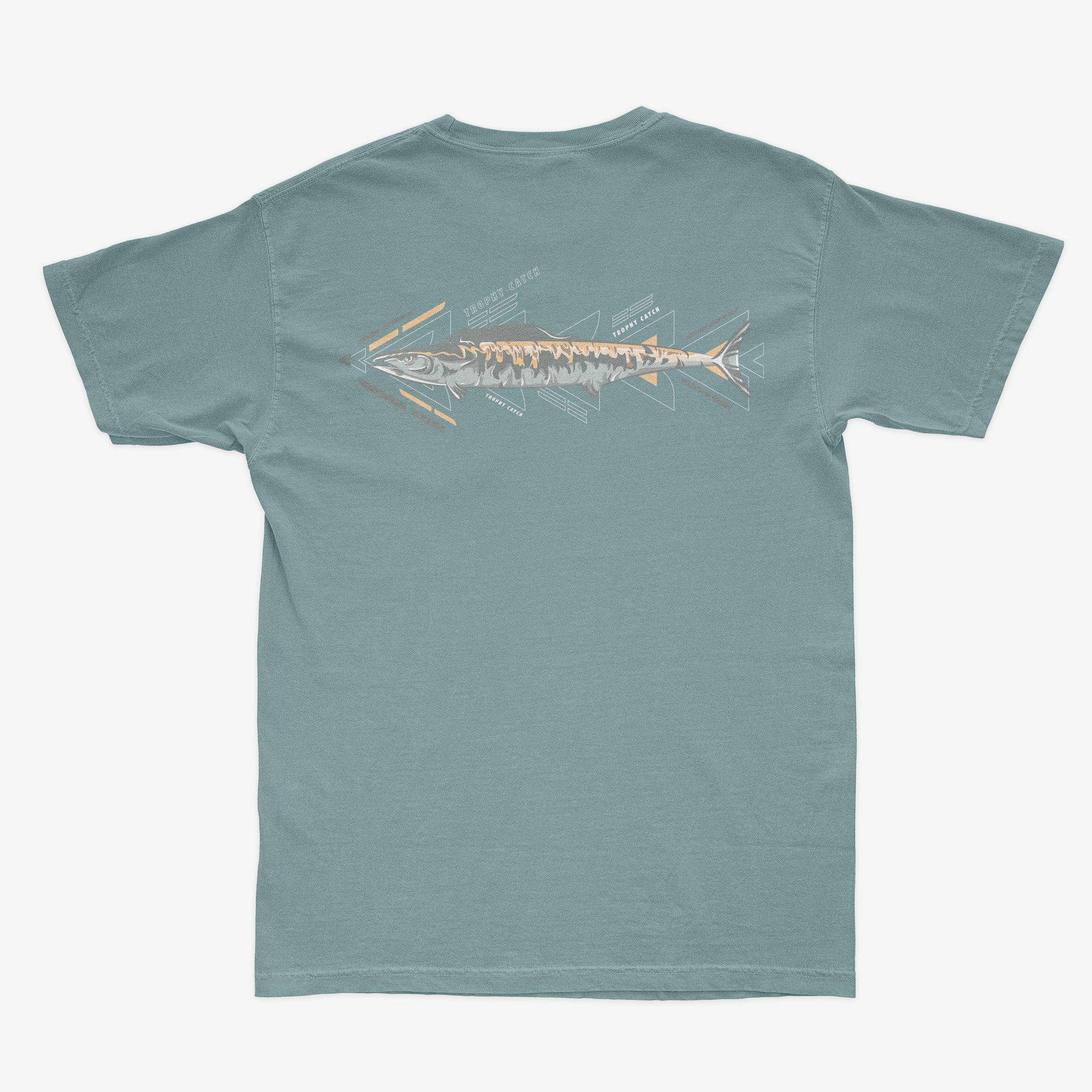 Men's TrophyCatch Supply Green Fishing T-Shirt Ocean Depths Pima Cotton - Small